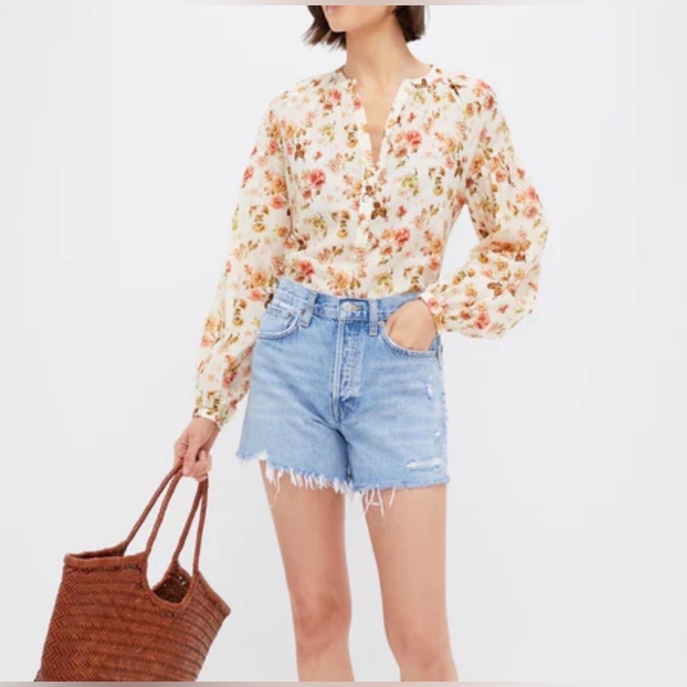 NWT Tuckernuck Romantic Floral Camden Blouse Long Sleeve Button ToP XXS - Picture 2 of 7